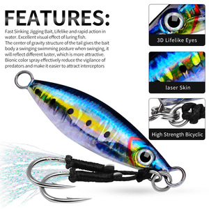 WEI 7g-30g impression 3D <span class=keywords><strong>de</strong></span> plaque <span class=keywords><strong>de</strong></span> fer plomb poisson avec bouche bar <span class=keywords><strong>mer</strong></span> pêche bateau pêche leurre basse Spot - Product Image 3