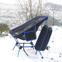 Chaise de camping pliable en liquidation avec logo jaune, chaise d'extérieur portable pour la randonnée et le pique-nique