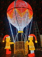 Décoration lumineuse personnalisée en forme de montgolfière pour Noël avec lumières LED pour l'aménagement extérieur, Halloween et Thanksgiving