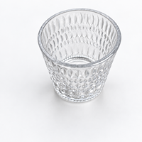 Vente en gros usine – Gobelet en verre pressé transparent vintage de 300 ml, classique et gaufré, pour jus, eau, cocktails, bière et whisky