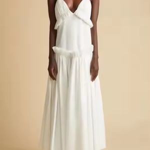 Vestido de Lino de Verano de Último Diseño, Vestido Midi Sexy de Línea A para Mujer, para la Playa - Product Image 2