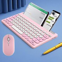 Ensemble clavier et souris ergonomique sans fil OEM 5.0 USB 78 touches étanche pour ordinateur portable/PC/tablette et usage bureautique/jeux