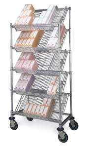 Estantería de Alambre Inclinada de 5 Niveles de Alta Resistencia con Revestimiento de Epoxi Negro para Almacenamiento Médico, Organización de Farmacias, Certificación NSF - Product Image 3