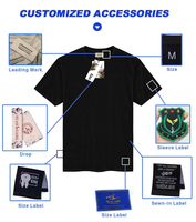 T-shirt épais de haute qualité pour hommes, noir, coupe oversize, personnalisable avec logo brodé, vente en gros