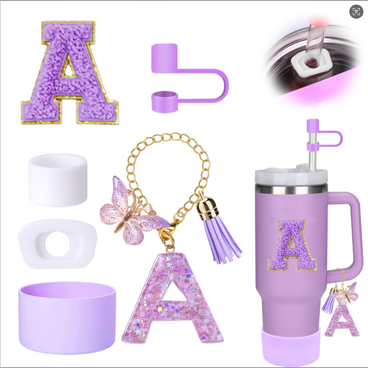 16Pcs Butterfly Accessories Set For Stanley Cup - 3D Fluttering Stickers, Handle Strap, Straw Cover, Cup Boot - View #6