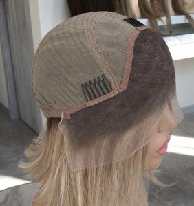 Perruque de qualité Qingdao, ombrée blond platine, coupe en couches, cheveux vierges européens, cuticules alignées, perruque à <span class=keywords><strong>dentelle</strong></span> transparente - Product Image 6