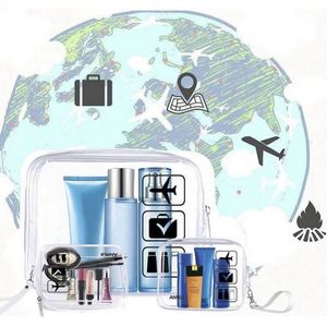 Sac de maquillage transparent en PVC pour voyage promotionnel, sac de toilette imperméable en PVC transparent avec logo personnalisé - Product Image 3