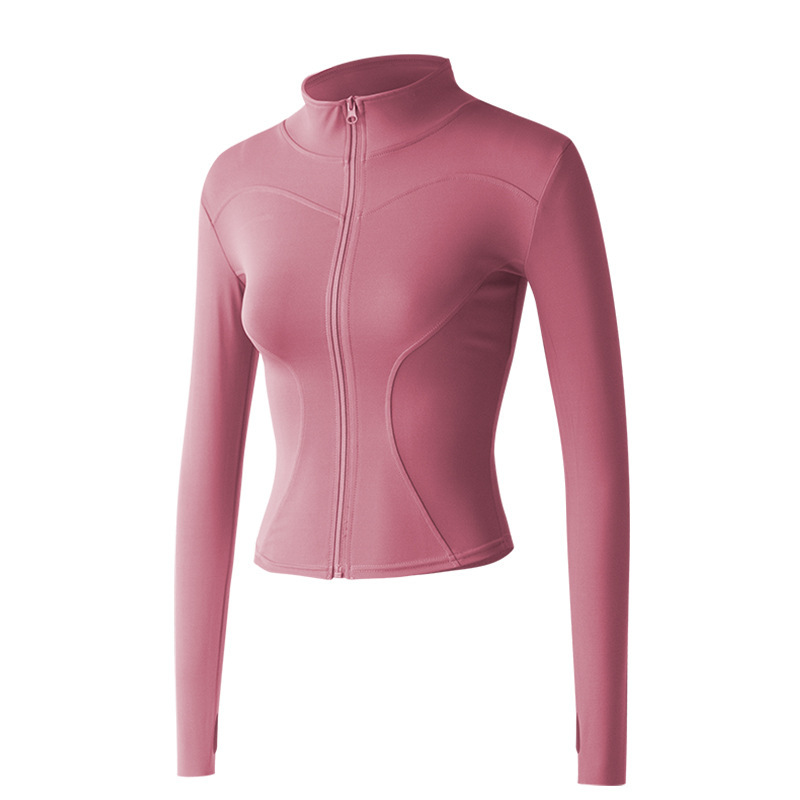 Outdoor Seamless Long Sleeve Women's Yoga Jacket Breathable Stretch Running Cycling Sports Jackets Gym Sportswear Yoga Top