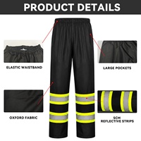 Ensemble de vêtements de pluie haute visibilité avec logo OEM, imperméable, en tissu Oxford 300D enduit de PU, veste et pantalon de sécurité réfléchissants, vêtements de travail, logo personnalisé