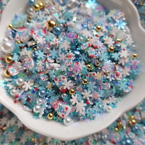 1kg DIY Craft Slime sprinkles giáng sinh Snowman bông tuyết Acrylic Hạt Ngọc Trai Mix Polymer đất sét sprinkles lát - Product Image 5