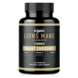 OEM Organic Maximum Dosage Nootropic Brain Supplement Lions Mane Mushroom Gummies Candies Sweets