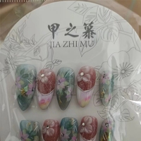 JIAZHIMU Faux Ongles Faits Main à Couverture Complète, Pointes d'Ongles à Presser de Taille Moyenne pour Application sur les Doigts