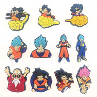 HY Wholesale 11 pièces 1 lot Nouveau design Anime DBZ Breloques et épingles en PVC pour la décoration de sabots et de chaussures