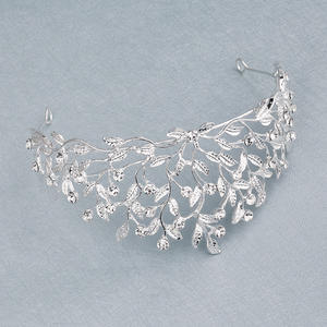 Couronne d'orchidées diamantées pour mariée, luxueuse, blanche, accessoires de mariage, spectacle beauté, cérémonie pour adultes, nouvelle collection, - Product Image 5