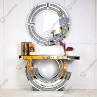 Miroir de refroidissement bang, ensemble de meuble miroir moderne de luxe, en diamant broyeur, Table de Console