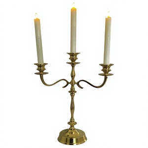 Support de bougie décoratif à 3 bras, facile à transporter, de belle qualité, pour la décoration d'événements de mariage, pour la présentation sur la table à la maison - Product Image 1