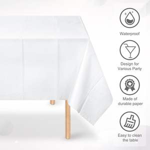 Mantel rectangular de Color sólido, material plástico PE desechable, banquetes, bodas, uso doméstico, patrón Floral, cubierta de tela de escritorio - Product Image 3