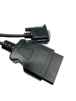 Cable adaptador OBDII J1962, 12V, 24V, 16 pines macho a DB9 hembra, VGA, D-Sub, conductores de cobre de 9 pines, línea de puerto serie RS232
