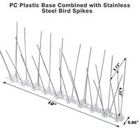 Vente chaude En Plein Air Base En Plastique En Acier Inoxydable Pointes D'oiseaux Anti Pigeon Lutte Antiparasitaire