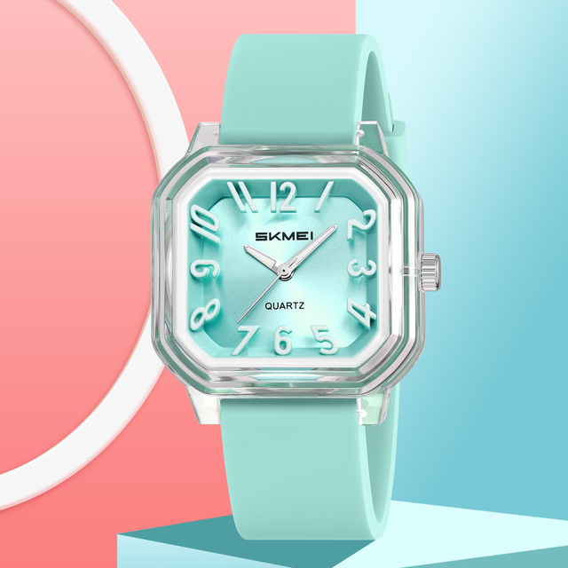Sports Simple Transparent Octagon 39mm Dial Cartoon Women's Waterproof Watch 20mm Silicone Strap Multiple Color Factory Direct