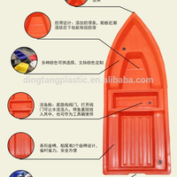 Bateau de pêche en plastique portatif, bateau en plastique à fond plat, bateau à double paroi, de 3M