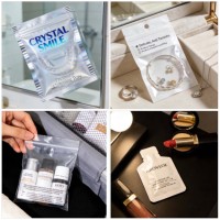 Sacs d'emballage en PVC personnalisés avec fermeture éclair, roses brillants, résistants à l'humidité, pour élastiques à cheveux et bijoux, mini-sacs refermables