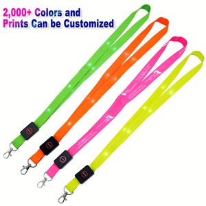 Wholesale Cheap <b>Polyester</b> Silk Screen Printed Custom Logo LED <b>Lanyard</b> With Cell Phone Strap - Product Image 2