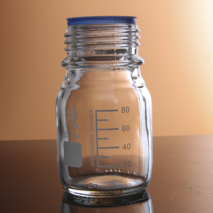 Qiaosun LF mô hình thủy tinh borosilicate chai Thuốc thử hình trụ với nắp vặn 100ml đến 2000ml - Product Image 5