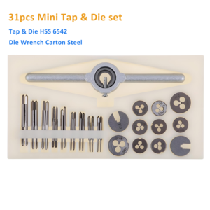 31pcs OEM thương hiệu HSS chính xác kích thước nhỏ chủ đề tap & <span class=keywords><strong>Die</strong></span> <span class=keywords><strong>Set</strong></span> M1.0-M2.5 với chủ cờ lê Kit Mini tap & <span class=keywords><strong>Die</strong></span> <span class=keywords><strong>Set</strong></span> - Product Image 6