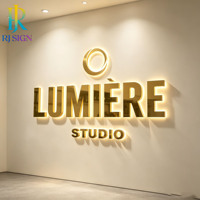 Enseigne personnalisée en lettres 3D rétroéclairées par LED, en acier inoxydable brossé, lettres en acrylique rétroéclairées, enseigne pour salon de beauté, enseigne pour entreprise