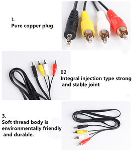 Câble <span class=keywords><strong>audio</strong></span>-vidéo AV 1m 3.5mm avec adaptateur RCA prise mâle veste en PVC pour TV jeu ordinateur caméra lecteur DVD dans le divertissement à domicile - Product Image 6