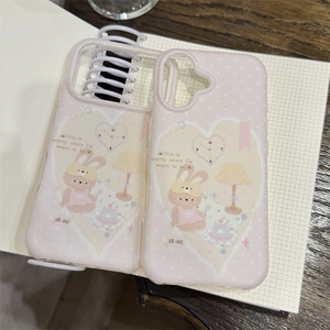 เคสโทรศัพท์ลายกระต่ายน่ารักแบบสองชั้นสำหรับ iPhone17ProMax/16/15/14 รุ่น Sweet Girls Cover - Product Image 4