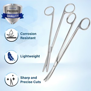 Ensemble de ciseaux de dissection Metzenbaum de 7 pouces, pointe droite et courbée, en acier inoxydable chirurgical, fournisseur en gros - Product Image 2