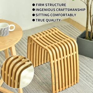 Tabouret en bambou de loisirs Tabouret à chaussures à langer de qualité supérieure Tabouret de salle de bain utilitaire multifonctionnel - Product Image 6