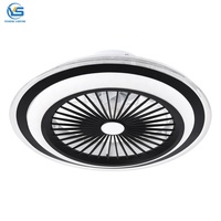 XD24 2025 Nouvelle Plafonnier LED Intelligent de 20 Pouces à Intensité Variable avec Ventilateur pour Chambre, Télécommande et Commande Vocale