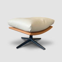 Fauteuil pivotant de massage doux au toucher blanc 360 ° en cuir ultrafibre et éponge haute résilience canapé pouf de loisirs paresseux