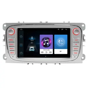 Zwart/Zilver Autoradio 7 Inch Universele Dubbele Din 2 + 32Gb Carplay Spiegel Link Fm Gps Wifi Audio Stereo Android Mp5 Speler
