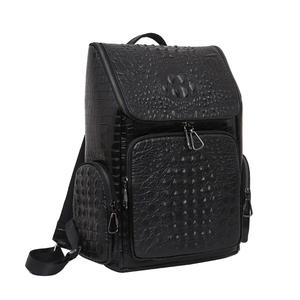 Luxury leather men's <b>backpack</b>, men's top layer cowhide crocodile pattern <b>backpack</b>, <b>large</b> capacity travel Bag Business briefcase - Product Image 3