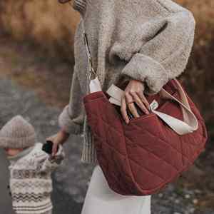 Sac à bandoulière matelassé en coton pour maman et bébé, avec logo personnalisé, pour le voyage, organisateur de couches, sac fourre-tout pour usage quotidien, vente en gros - Product Image 5