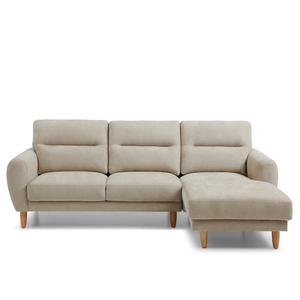 Divano <span class=keywords><strong>a</strong></span> L in Stile Mid-Century Moderno, Divano Componibile <span class=keywords><strong>a</strong></span> 3 Posti con Chaise Longue, Divano Imbottito per Soggiorno - Product Image 2