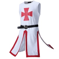Classique médiéval adulte Halloween Costumes Halloween vêtements chevaliers templiers uniforme croisés Costume