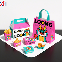 Cajas biodegradables para comida para llevar, patatas fritas, nuggets de pollo frito, papel de cartón, embalaje de alimentos personalizado, caja de hamburguesas