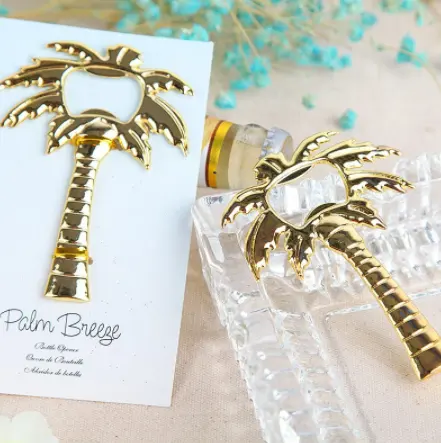 Gold palm custom tree bottle opener wedding gifts favors wedding souvenir for wedding guests