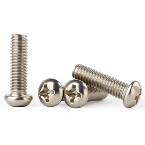 Tornillos Phillips de Cabeza Redonda, Métricos M3 M4 M5 M6, Niquelados, Estándar GB818, Nivel de Rosca 4.8, Acero al Carbono Liso - Product Image 1