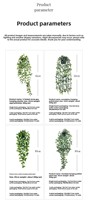 Plantes suspendues artificielles en pot, fausses vignes d'eucalyptus Mandala, verdure pour la décoration intérieure et extérieure, maison, bureau, étagère, mur