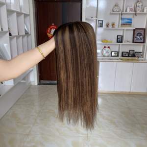 HAWAII #   Listo para Enviar: Topper de Cabello Humano Virgen Europeo con Nudos Invisibles, Base de Seda 9x9, Color Balayage Marrón, Venta al por Mayor - Product Image 4