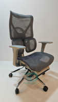 Chaise de bureau exécutive moderne de luxe de haute qualité, en maille, en aluminium, ergonomique, avec repose-pieds rétractable, dossier réglable