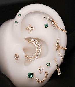 เครื่องประดับสั่งทำพิเศษ ต่างหูทองแท้ 9k 10k 14k 18k PT ทองคำขาว ทองคำเหลือง ทองคำชมพู เพชรแล็บ/พลอย ผลิตจากโรงงาน - Product Image 2