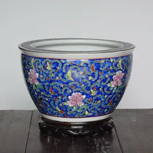 Wholesale large chinese famille rose ceramic plant pots garden decoration furniture