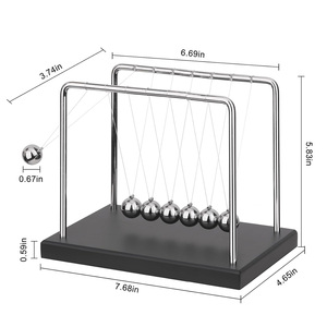 Sfere <span class=keywords><strong>di</strong></span> equilibrio con pendolo in metallo placcato consegnate in fabbrica - Product Image 2